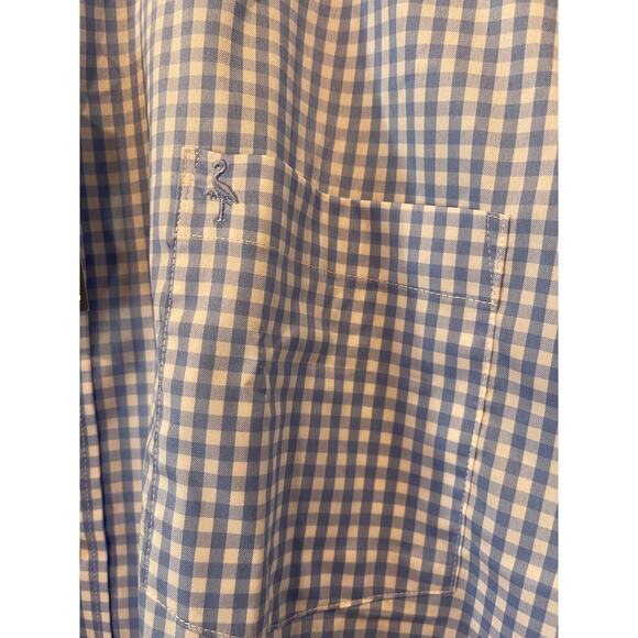Tailor Byrd Men’s Stretch‎ Performance Button Down Light Blue Gingham Plaid XXL - Picture 7 of 8